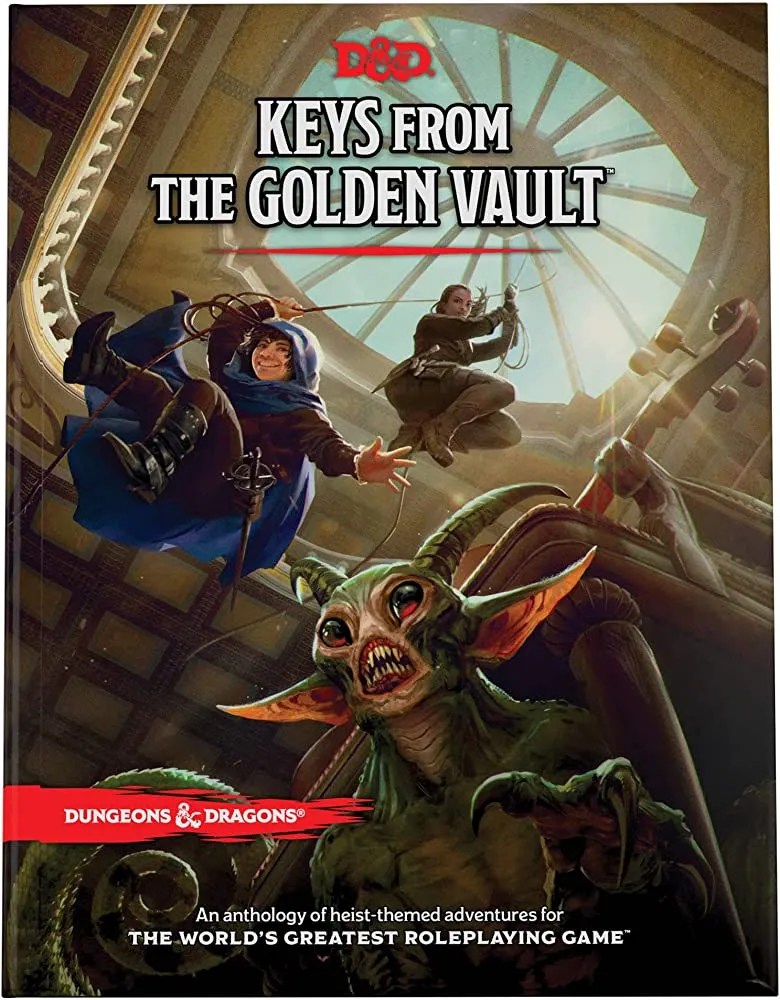 The cover to the anthology book Keys from the Golden Vault for DnD 5e.