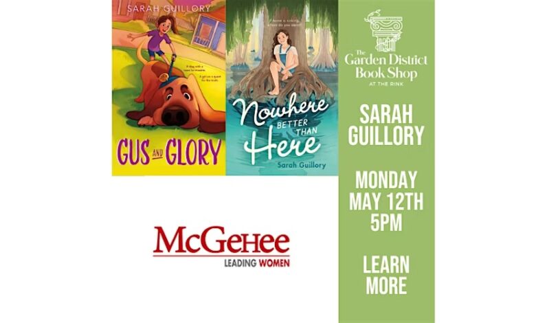 Author Sarah Guillory at The Garden District Book Shop in May Author Sarah Guillory at The Garden District Book Shop in May