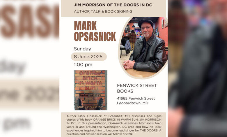 Local Author Uncovers Jim Morrison’s D.C. Roots In New Book, Signing Set For Leonardtown Local Author Uncovers Jim Morrison’s D.C. Roots In New Book, Signing Set For Leonardtown