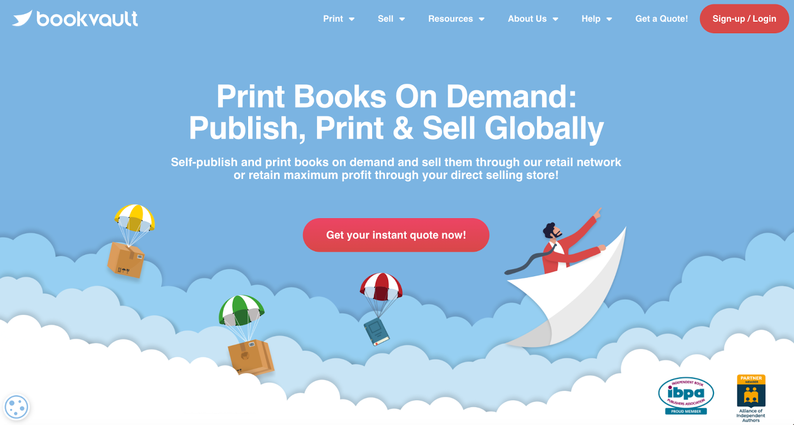 A screenshot of Bookvault’s homepage.