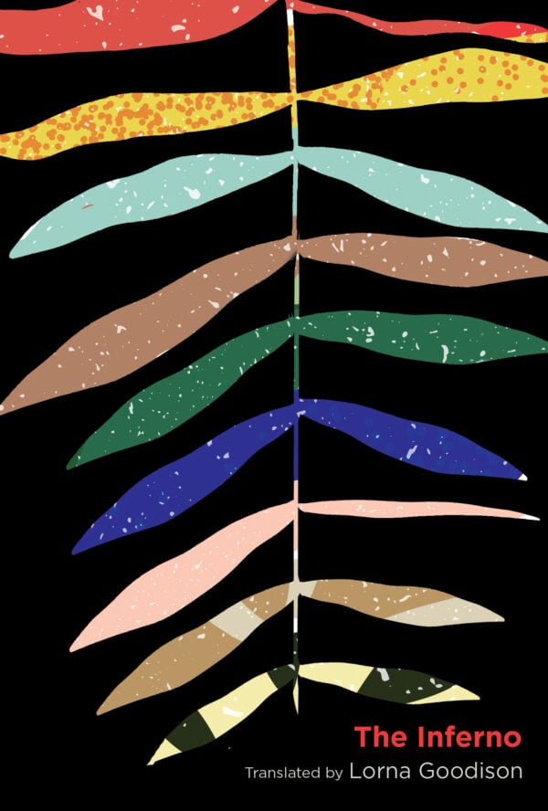 A black book cover of a plant with rainbow leaves.