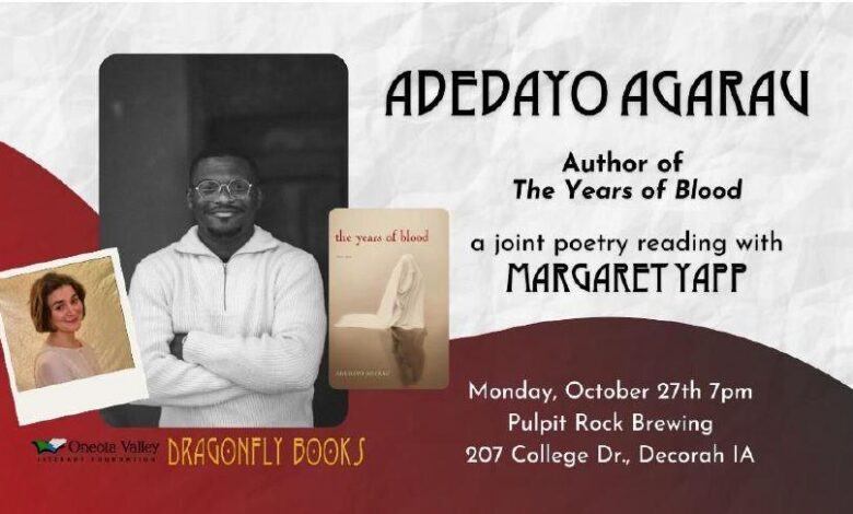 Author Adedayo Agarau and Poet Margaret Yapp Visit Decorah for Two Special Events