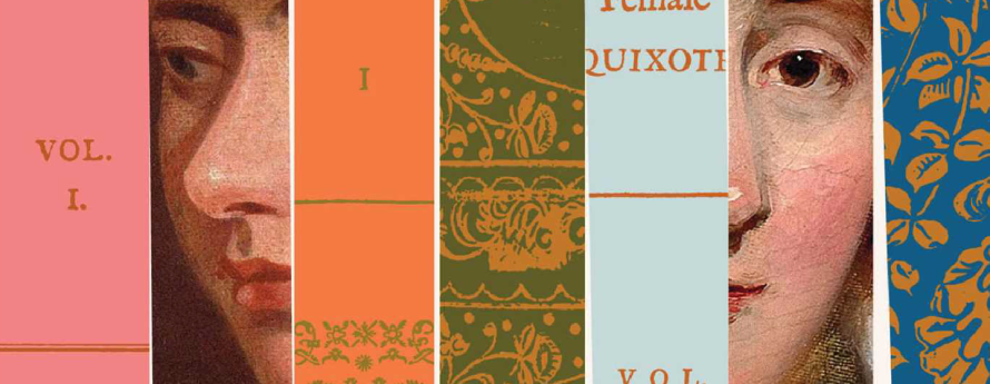 Book spines and portraits of Jane Austen